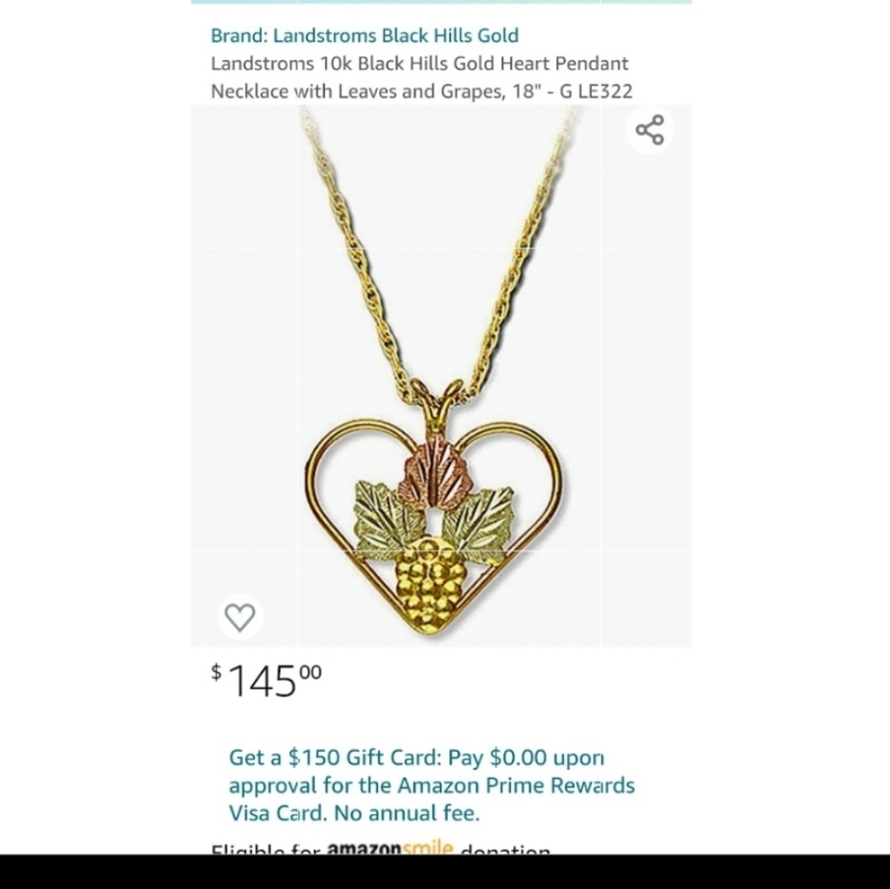 Vintage Heart Pendant Necklace Black Hills Style S